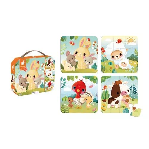 SET 4 PUZLES EVOLUTIVOS - ANIMALES DE GRANJA - Imagen 4
