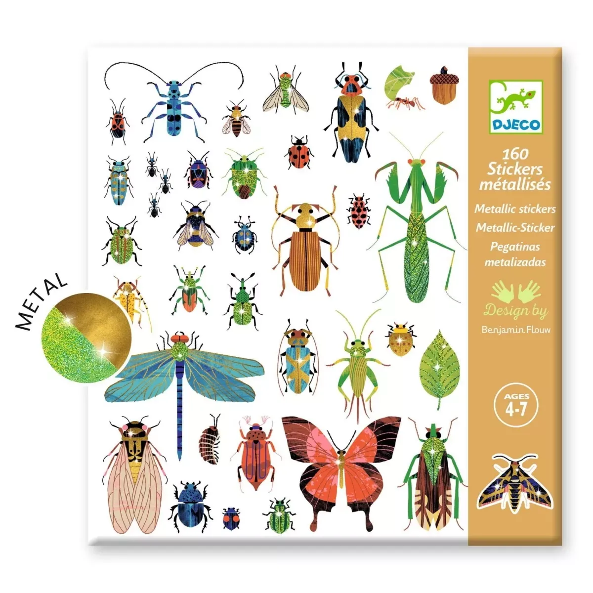 Pegatinas metalizadas Microcosmos -160uds