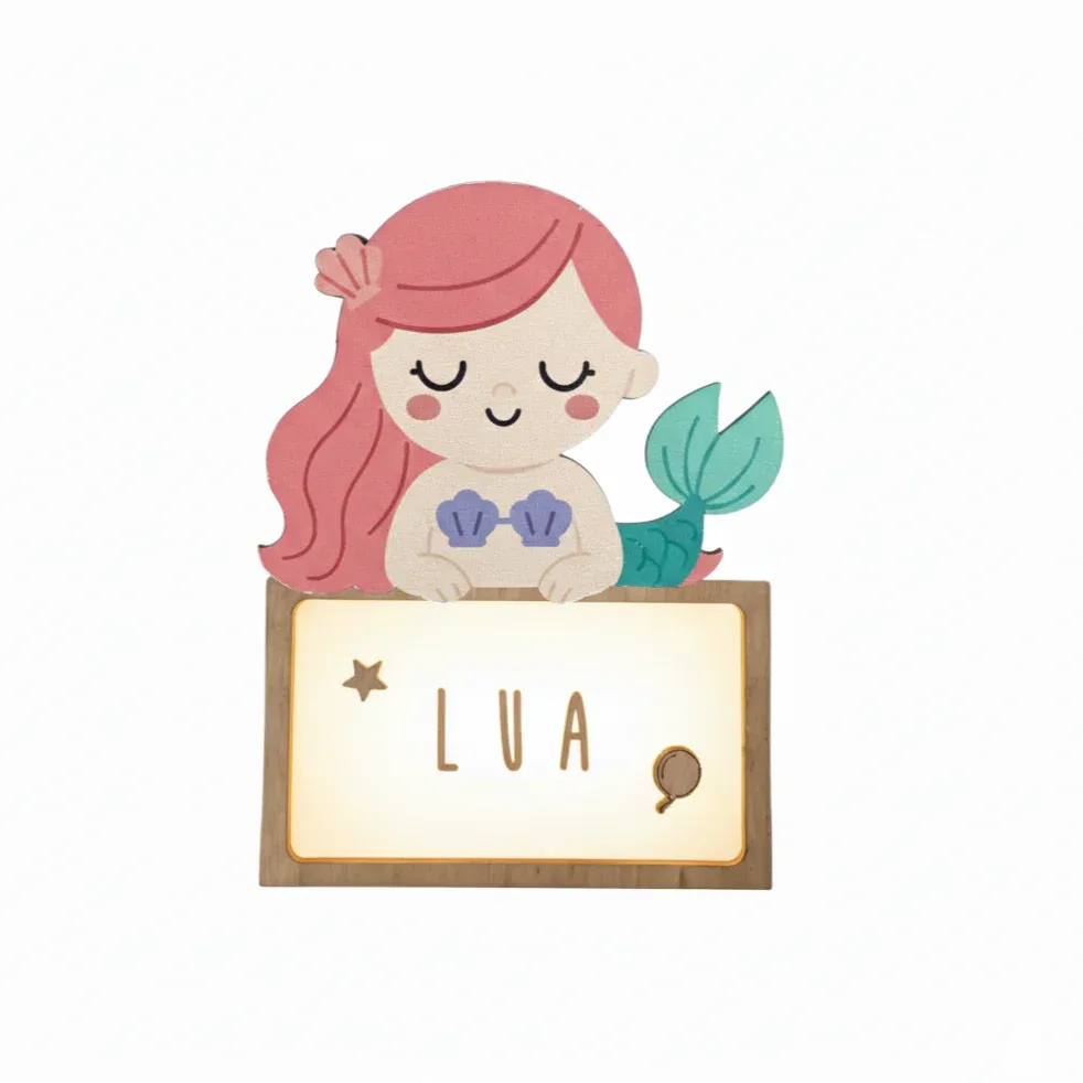 Lámpara pequeña Sirena con kit de letras